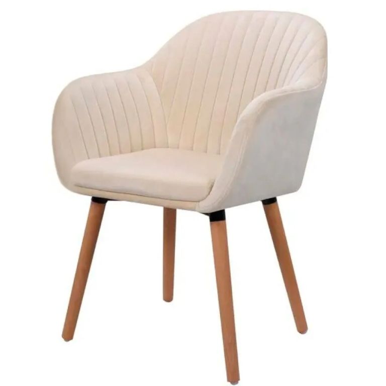 Butaca Sitial Poltrona Diamante Terciopelo Beige Beige