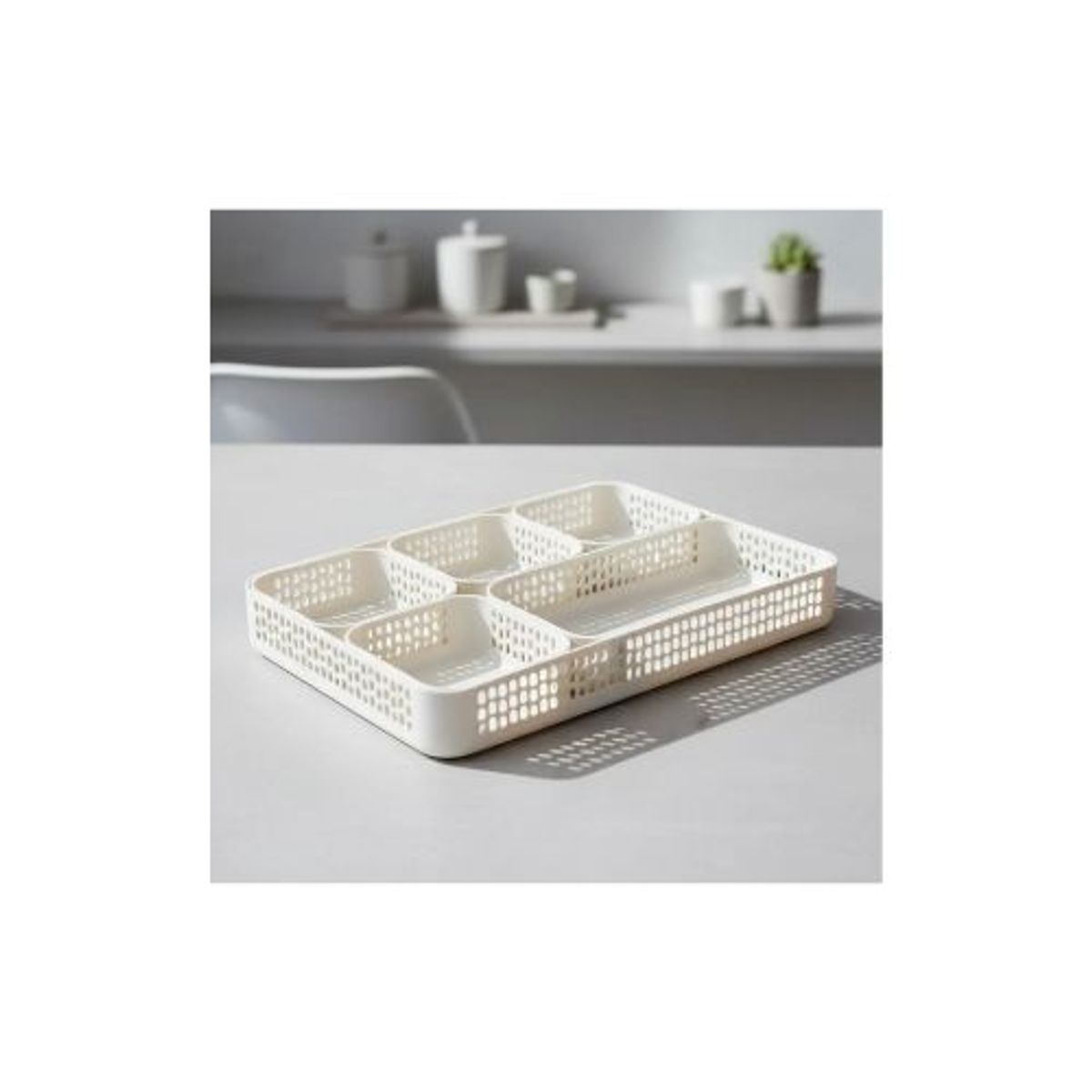 GENERICO - Set Bandejas Organizadoras Plásticas Multiuso Blancas