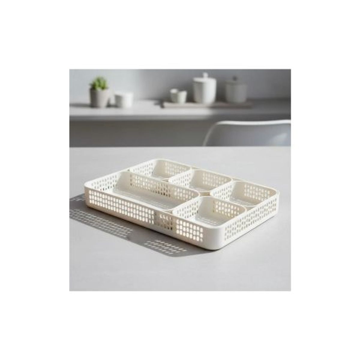 GENERICO - Set Bandejas Organizadoras Plásticas Multiuso Blancas
