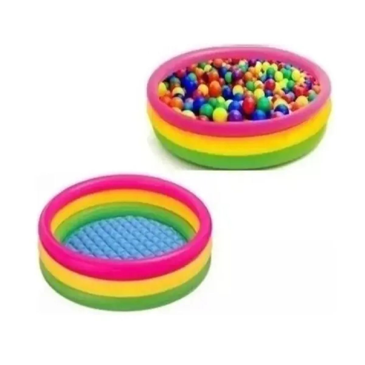 GENERICO - Piscina Redonda Acolchada Inflable Bebe 60cm + 100 Pelotas