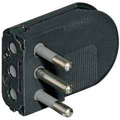 BTICINO - Enchufe Macho Volante 2P+T 10A Negro