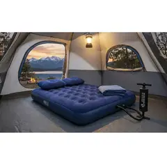 GENERICO - Colchón Inflable Doble 2 Plazas + Inflador Y Almohadas