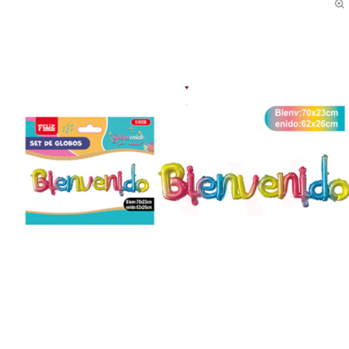 GENERICO - Globo metal letras bienvenido multicolor
