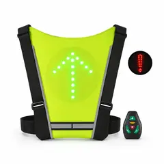 GENERICO - Arnés de Seguridad Chaleco Reflectante Señal Giro Led Inalámbrico Bicicleta