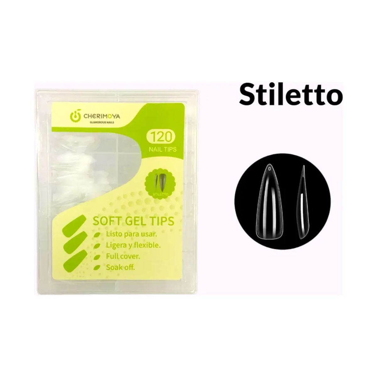 GENERICO - Tips Soft Gel Stiletto 120 pcs