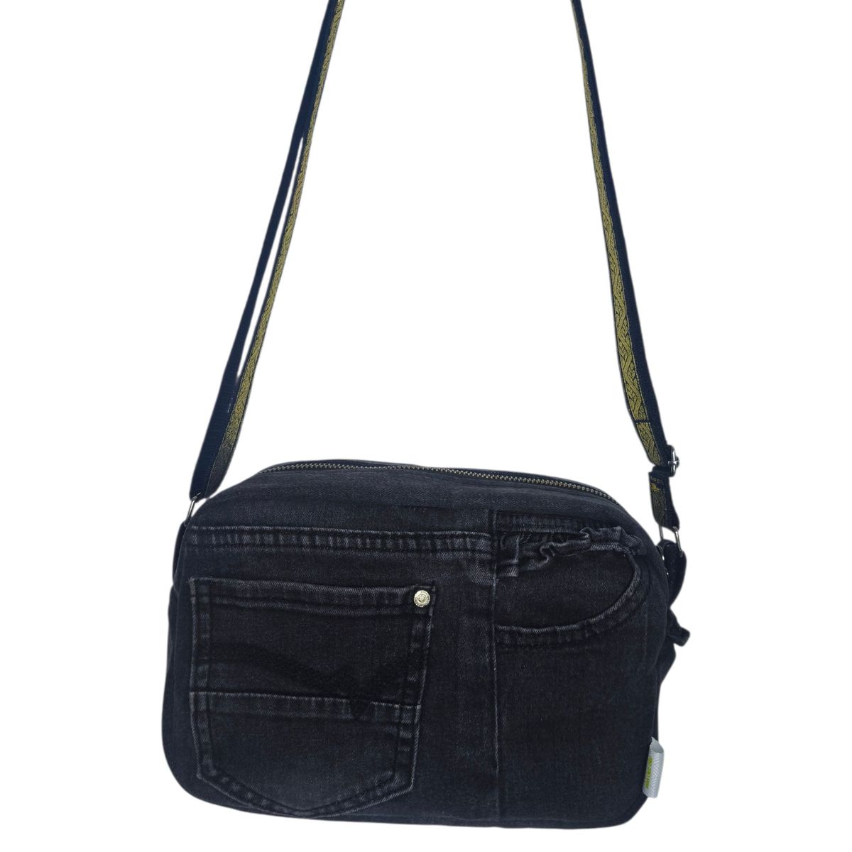 GENERICO - Cartera Bandolera MARISI denim negro-dorado