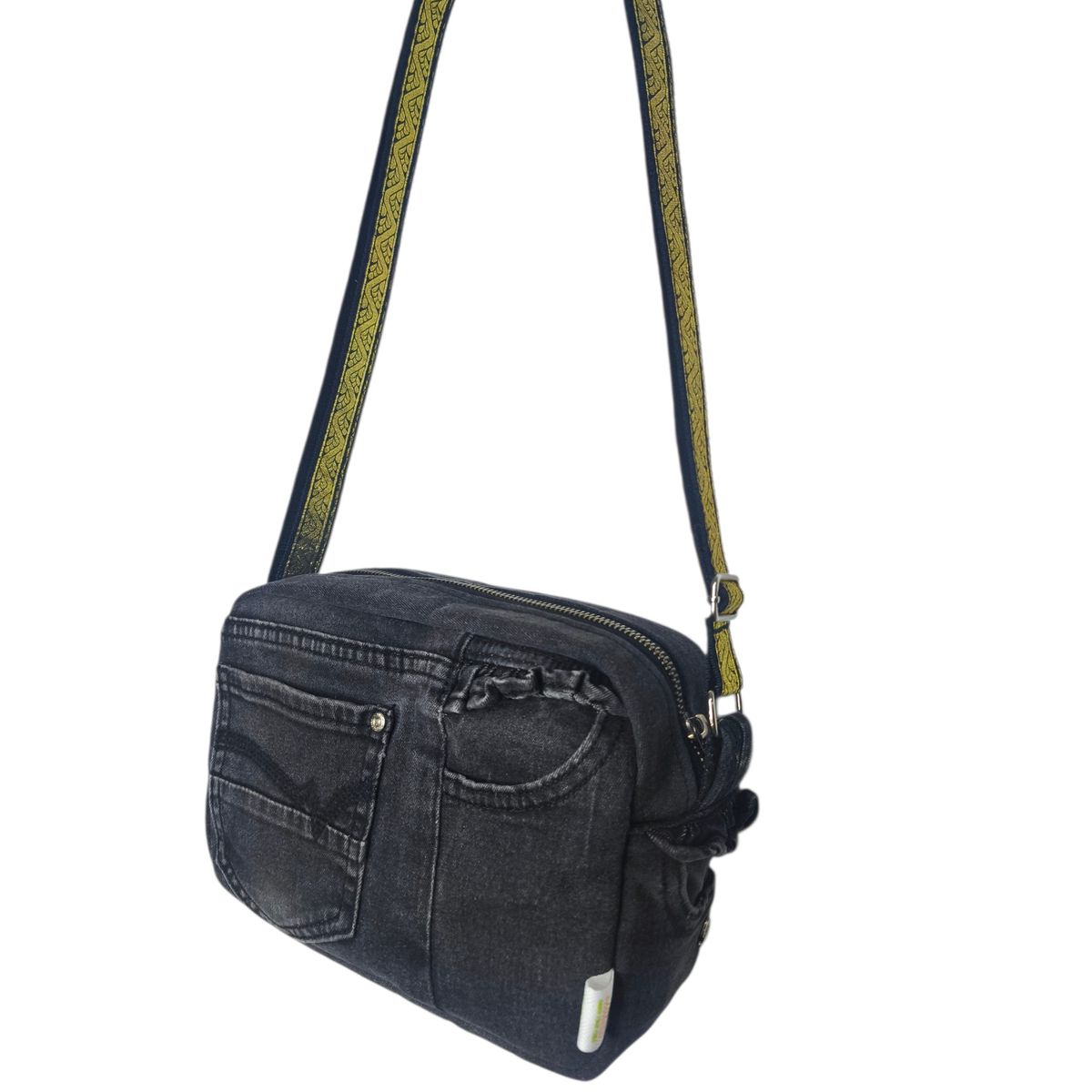 GENERICO - Cartera Bandolera MARISI denim negro-dorado