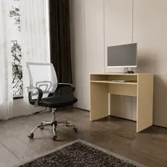 ARTHOME - Combo Oficina New York 1 Escritorio Cartagena + Silla Ergonomica Negra y Blanca
