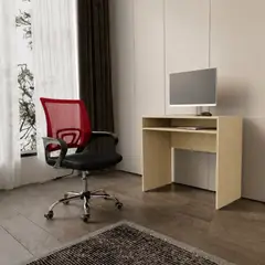 ARTHOME - Combo Oficina New York 1 Escritorio Cartagena + Silla Ergonomica Negra y Roja