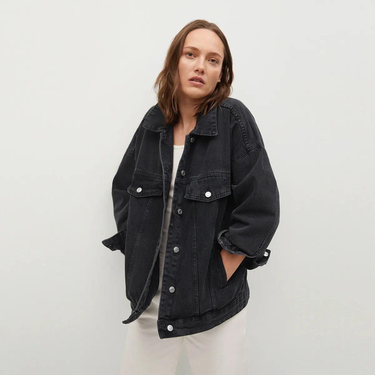 MANGO - Chaqueta Denim Oversize Seul Mujer
