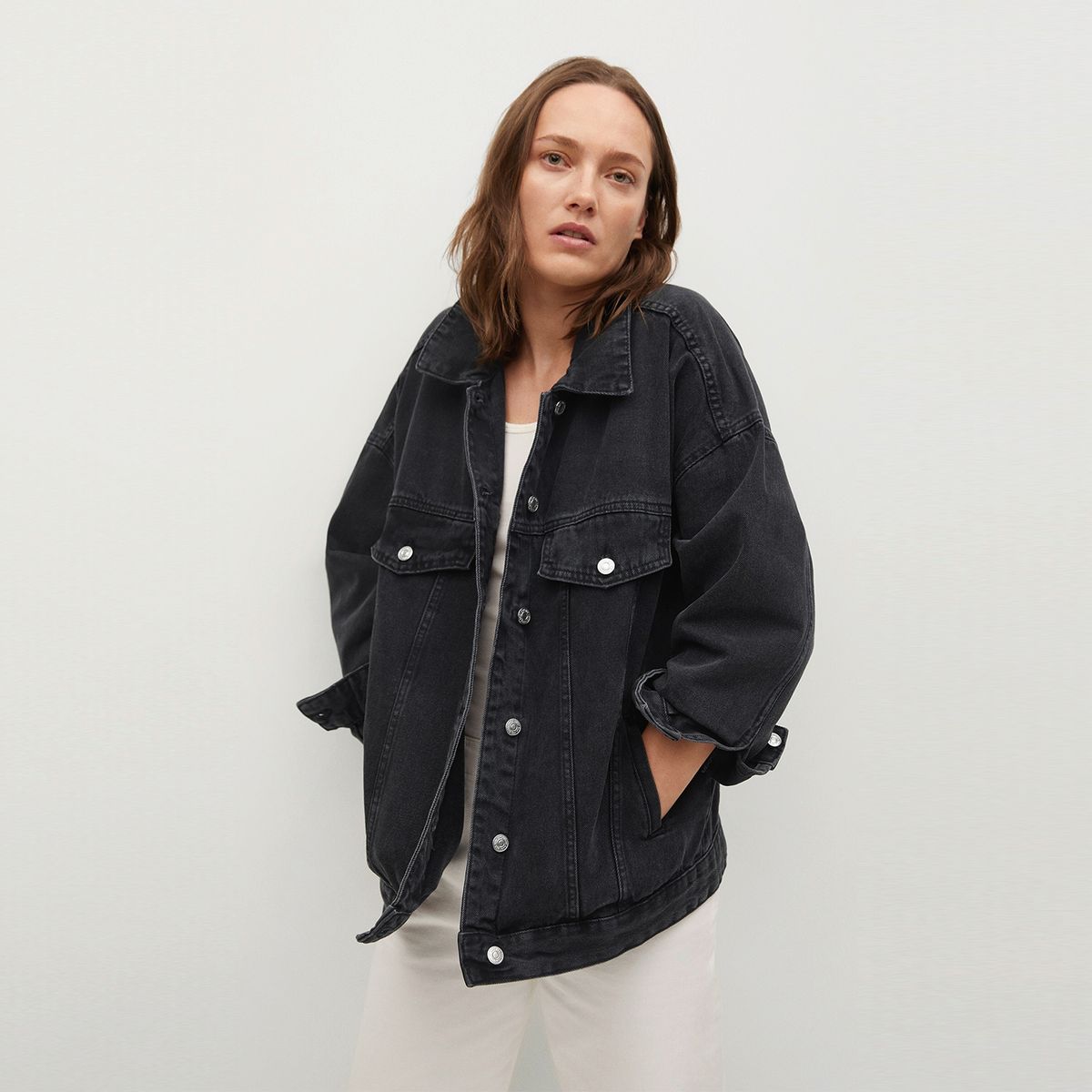 MANGO - Chaqueta Denim Oversize Seul Mujer