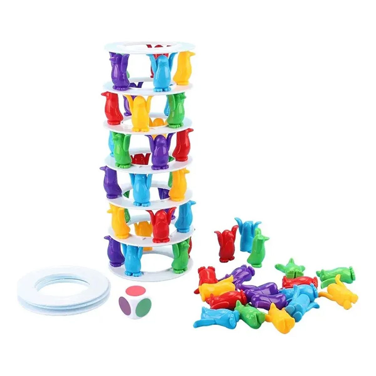 CLEBER - Juego De Mesa Torre Pingüinos Equilibrio Interactivo Niños
