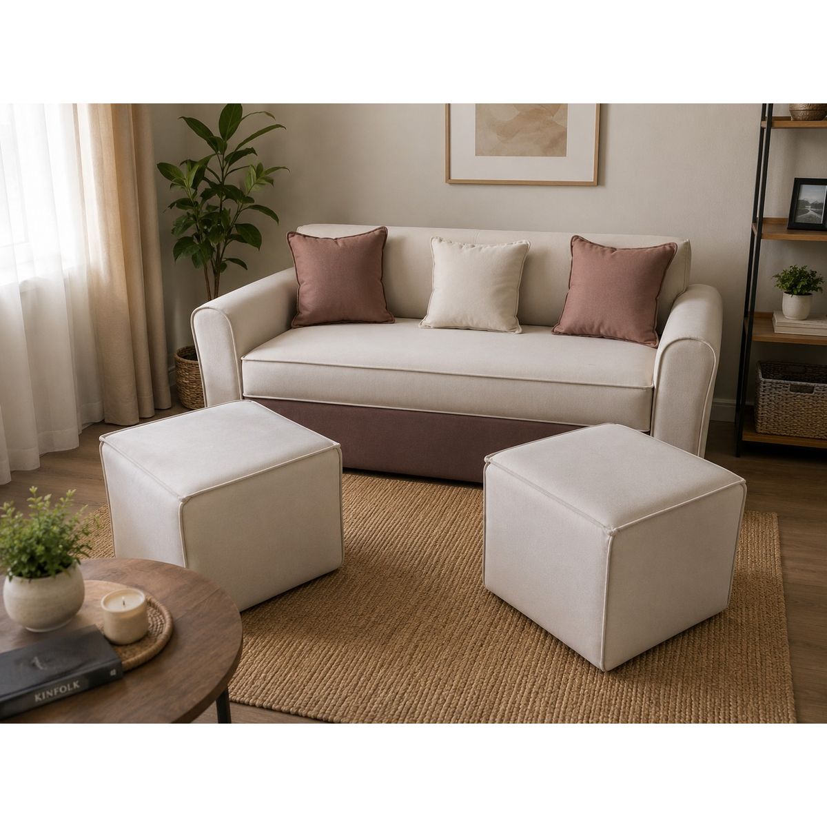 GENERICO - SOFA +2UFF PRATO  GRIS/CAFE