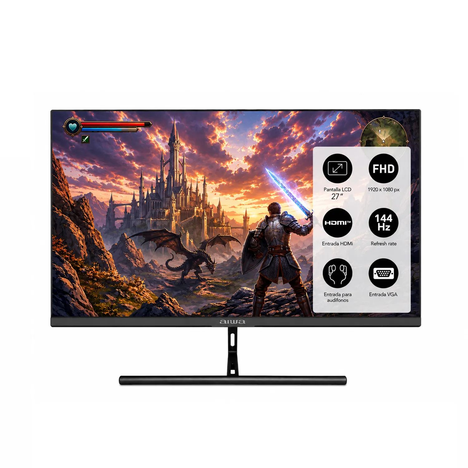 Monitor Gamer Aiwa 144hz Pantalla Lcd 27 Fhd Aw-mk27 | Sodimac Chile