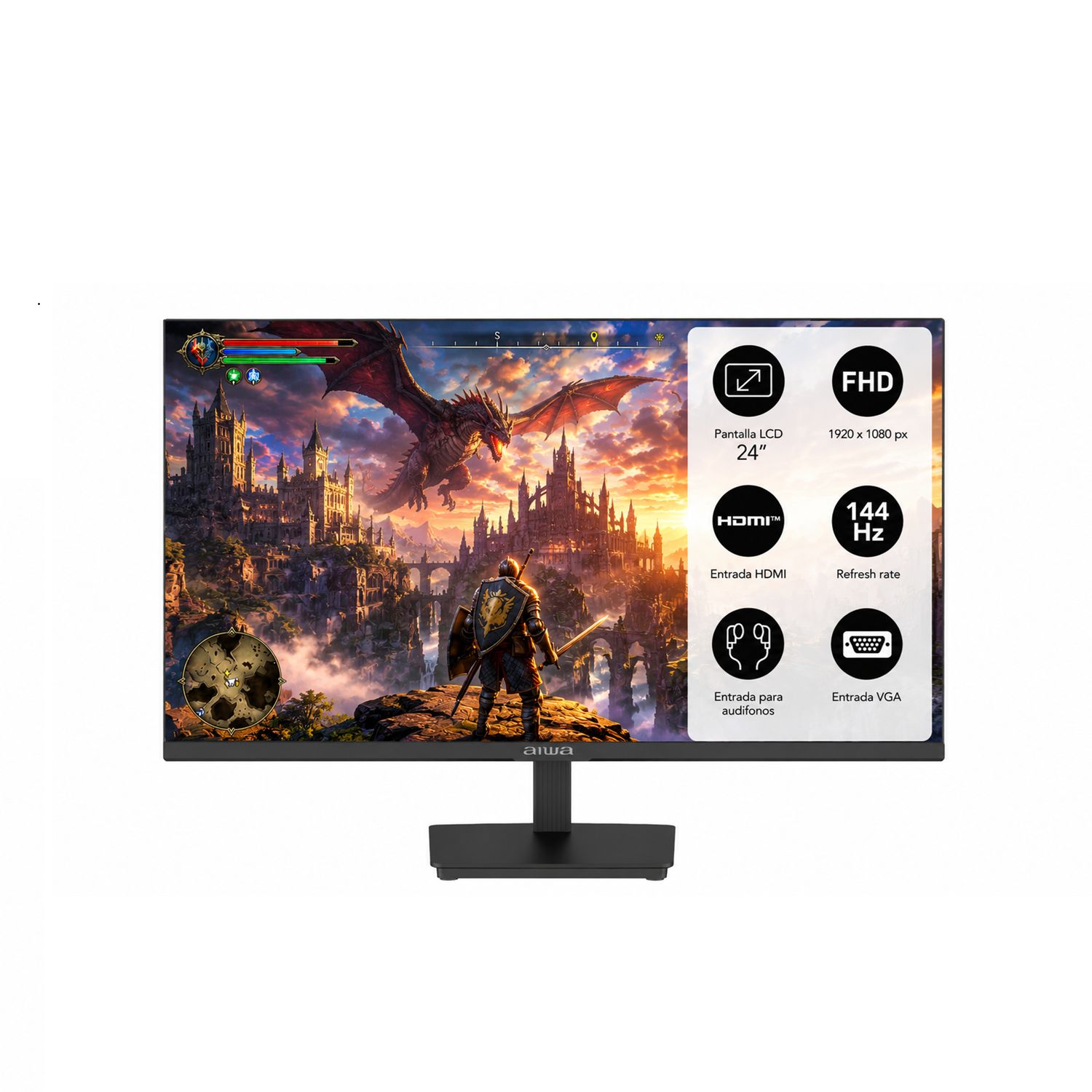 Monitor Gamer Aiwa 144hz Pantalla Lcd 24 Fhd Aw-mk24 | Sodimac Chile