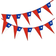 GENERICO - Banderines O Guirnaldas de Fiestas Patrias Chilenas 5m 2 PACK