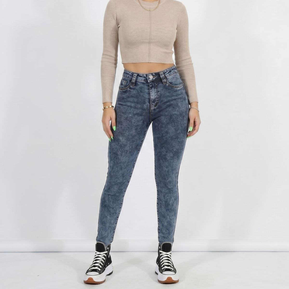 D'JOE - Jeans Pantalon Skinny Forro Polar Mujer