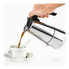 GENERICO - Cafetera Italiana de Acero Inoxidable para 6 Tazas