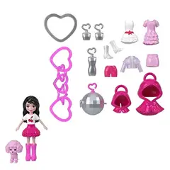 POLLY POCKET - Set de Juego muñeca 15 piezas creacion de llaveros
