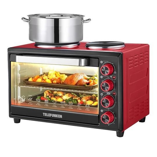 Horno Electrico 2 En 1 Con Encimera 40 L 2200w