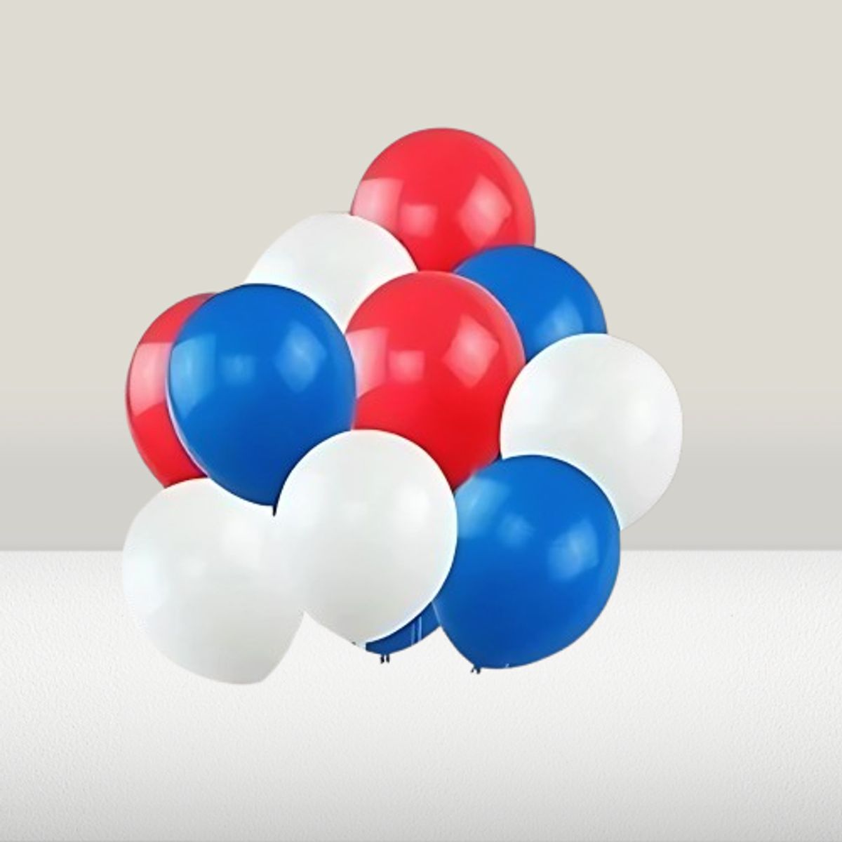 GENERICO - Pack de 25 Globos de Látex Tricolor (Blanco, Azul, Rojo)