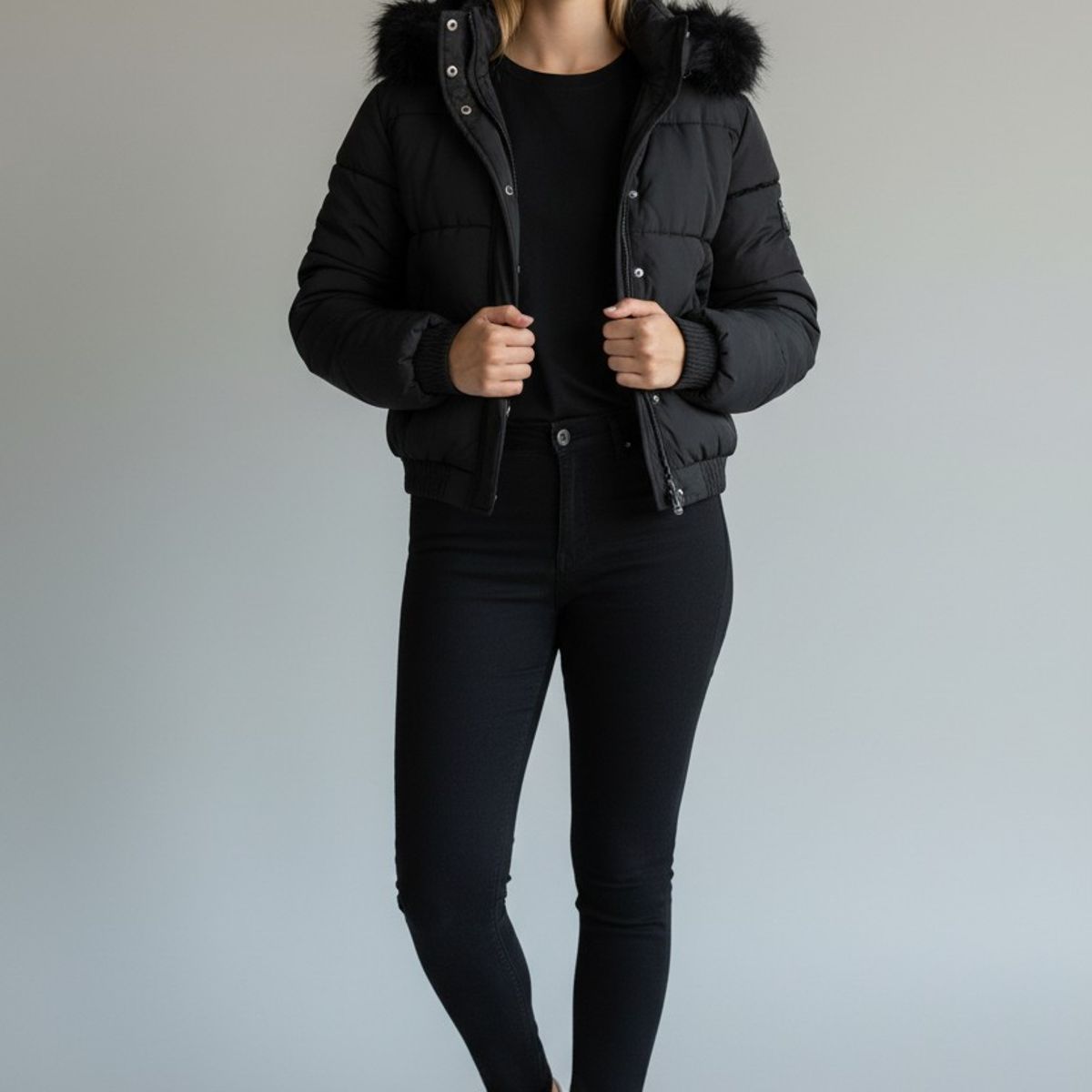 BLUE MOUNTAIN - Chaqueta Puffa De Mujer Impermeable Con Piel