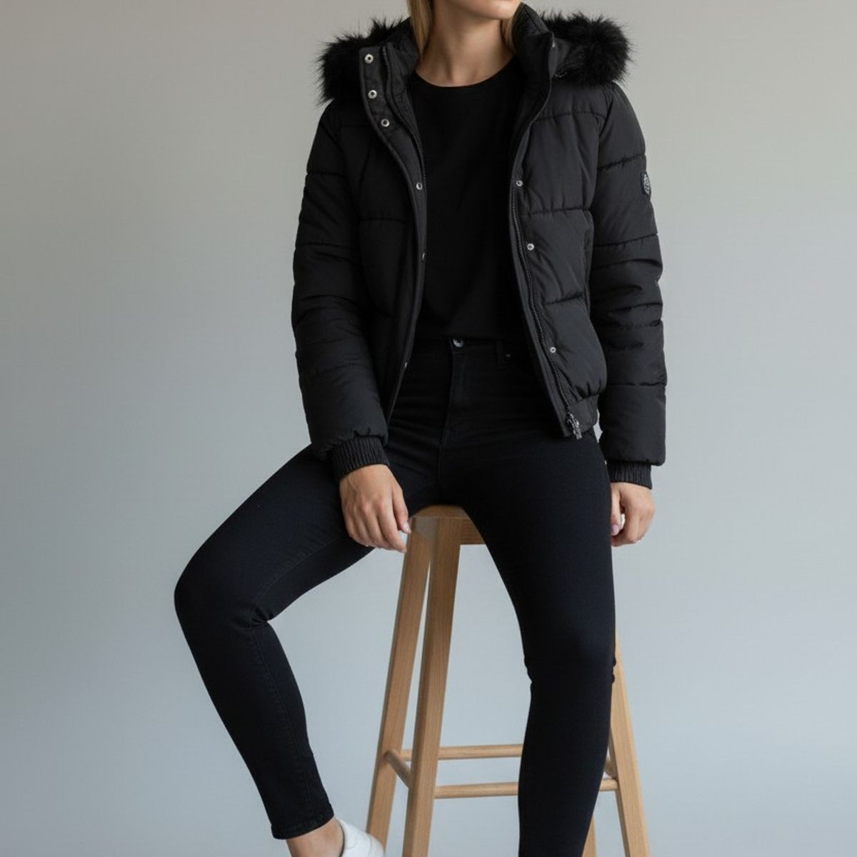BLUE MOUNTAIN - Chaqueta Puffa De Mujer Impermeable Con Piel