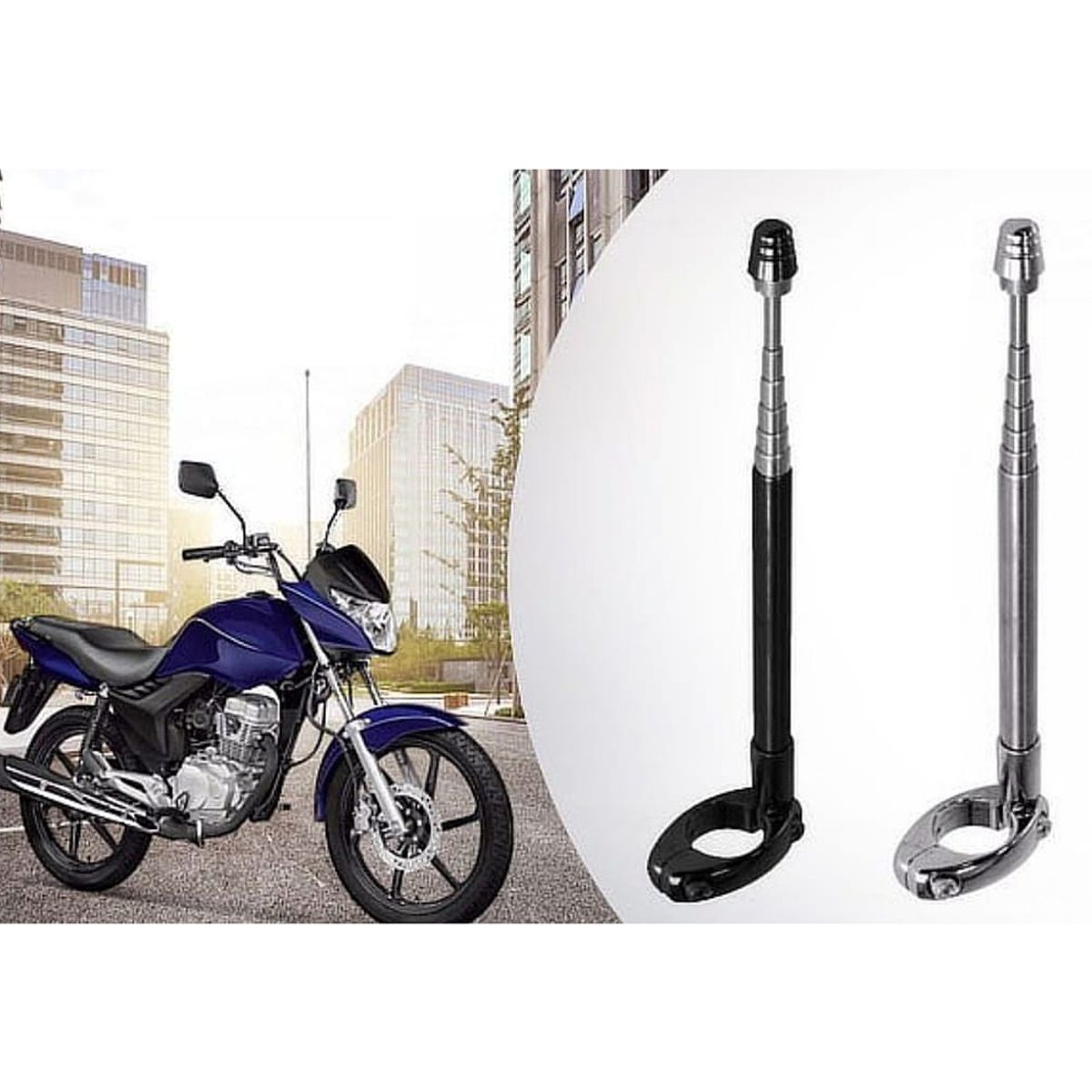 GENERICO - Antena de seguridad corta hilo para manillar de Motos Y Scooter