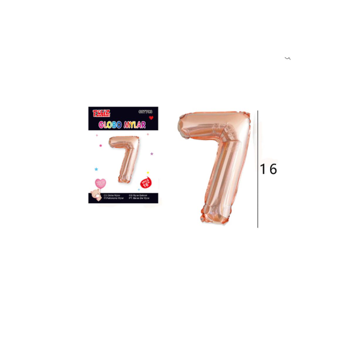 GENERICO - Globo Número 7 Oro Rosa