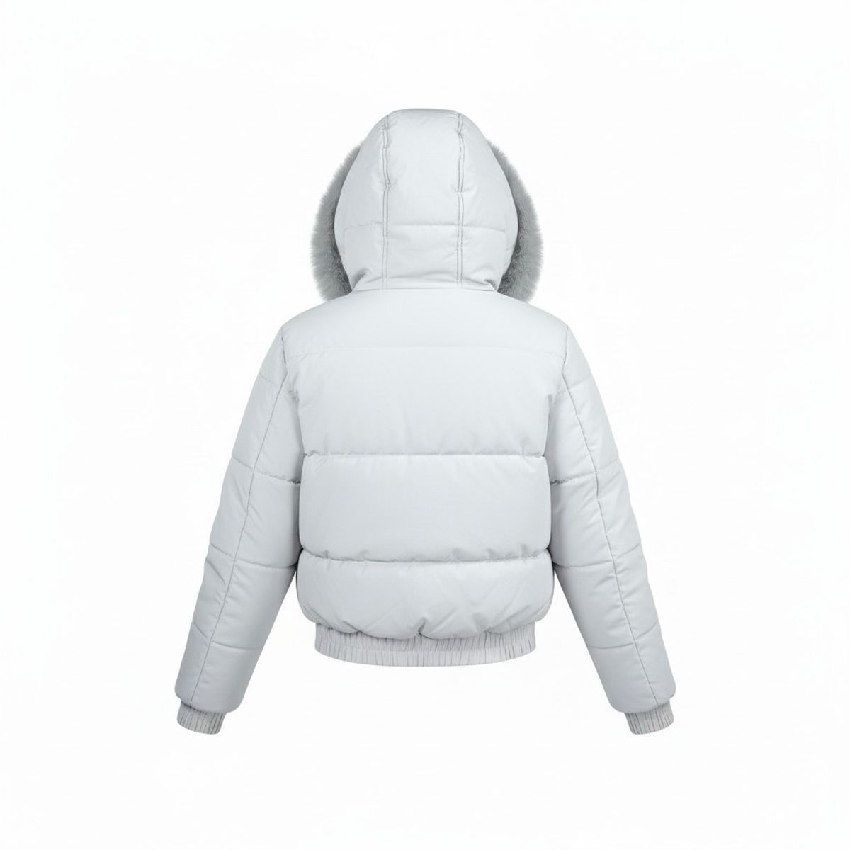 BLUE MOUNTAIN - Chaqueta Puffa De Mujer Gris Impermeable Con Piel