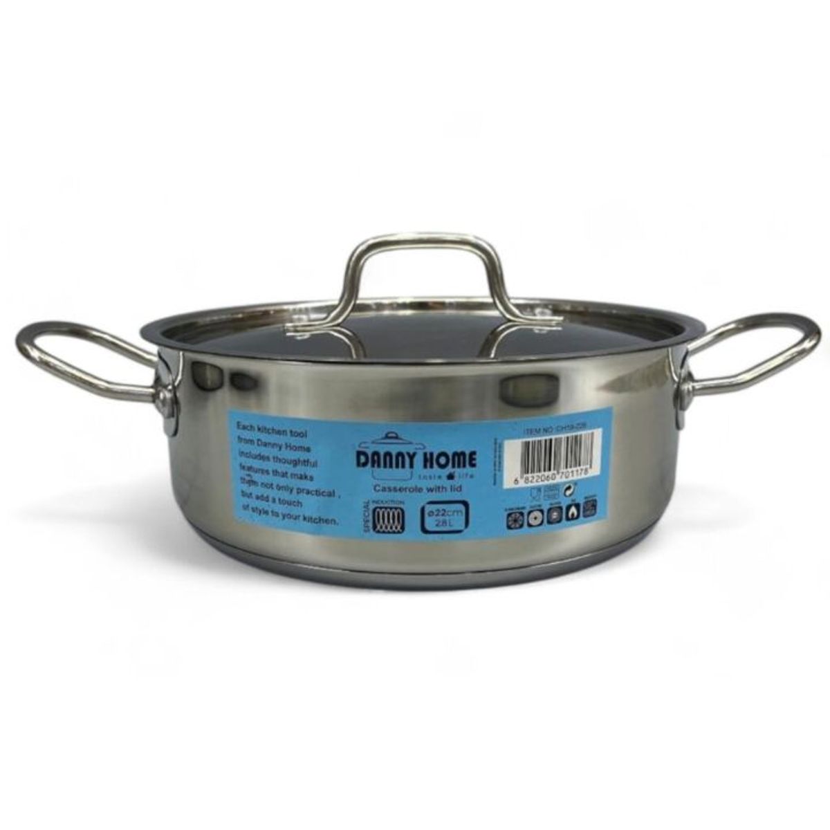 GENERICO - Olla De Acero Inoxidable Con Tapa (20 × 7.0 cm)