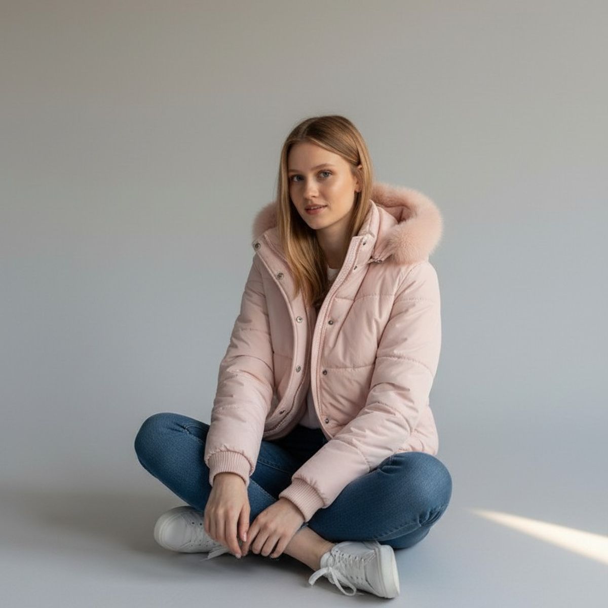 BLUE MOUNTAIN - Chaqueta Puffa De Mujer Rosado Impermeable Con Piel