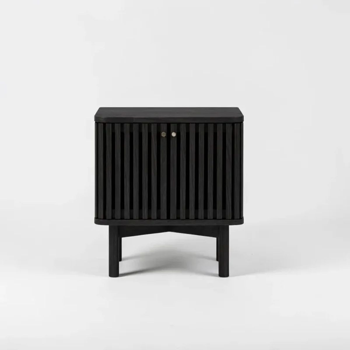 ARCA MUEBLES - Velador Moderno de Madera de Roble con Puertas de Palillería 70Altox40Fondox55Largo