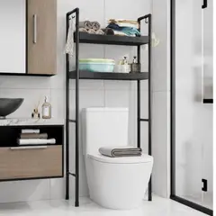 YEP S - Estante Mueble Organizador De Baño 2 Niveles Repisa - Negro