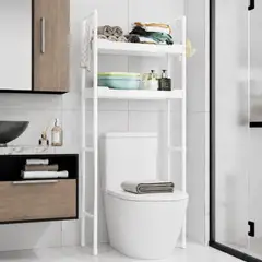 YEP S - Estante Mueble Organizador De Baño 2 Niveles Repisa - Blanco