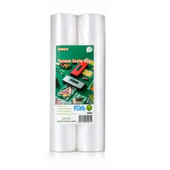GENERICO - Pack 2 rollos bolsas para sellado al vacío alimentos 28cm x 5mt