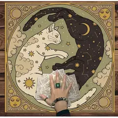 GENERICO - PAÑO DE ALTAR DE TAROT DE GATOS