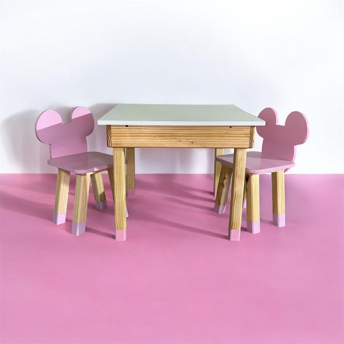 GENERICO - Set de 2 sillas y mesa para niños