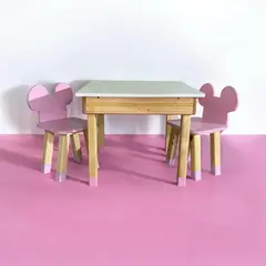 GENERICO - Set de 2 sillas y mesa para niños
