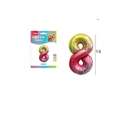 GENERICO - Globo metal numero 8 tornasol 45cm