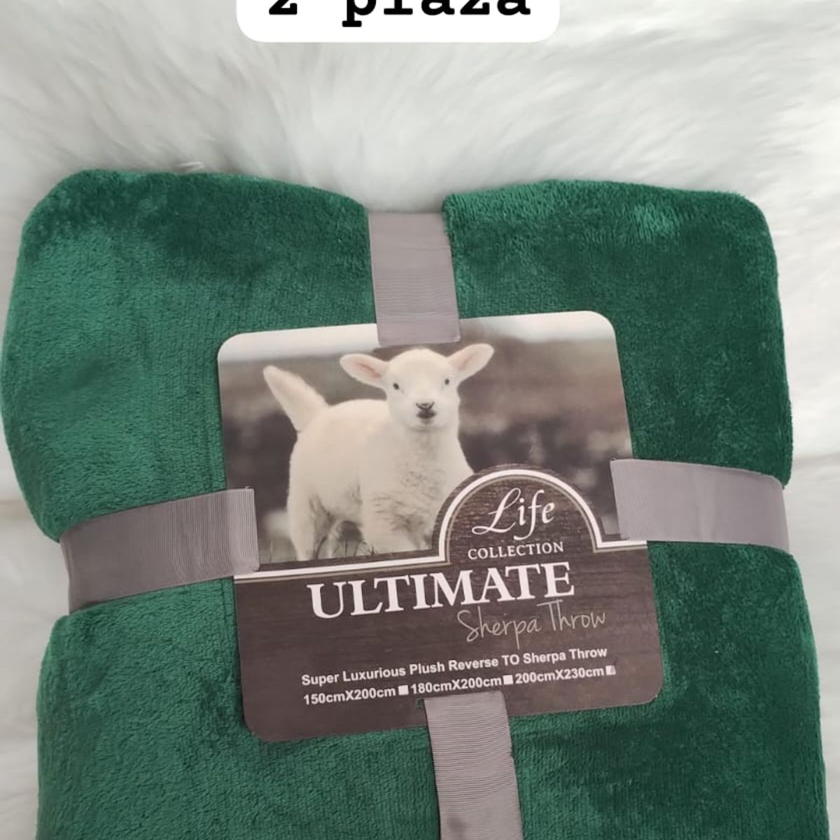 GENERICO - FRAZADA PARA INVIERNO SHERPA POLAR TERMICA 2 PLAZA