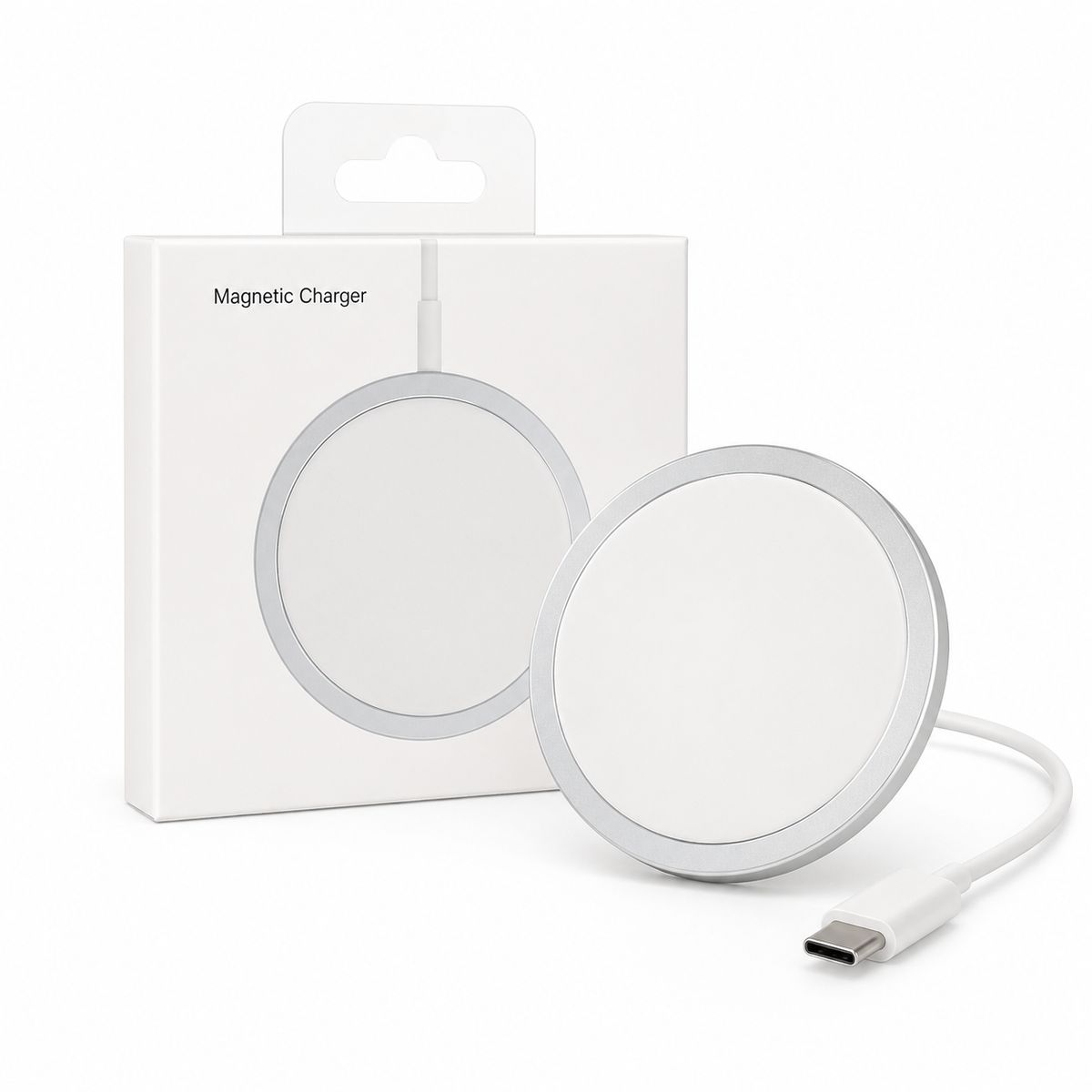 GENERICO - Cargador Inalámbrico Magnético 15W USB C Carga Rápida