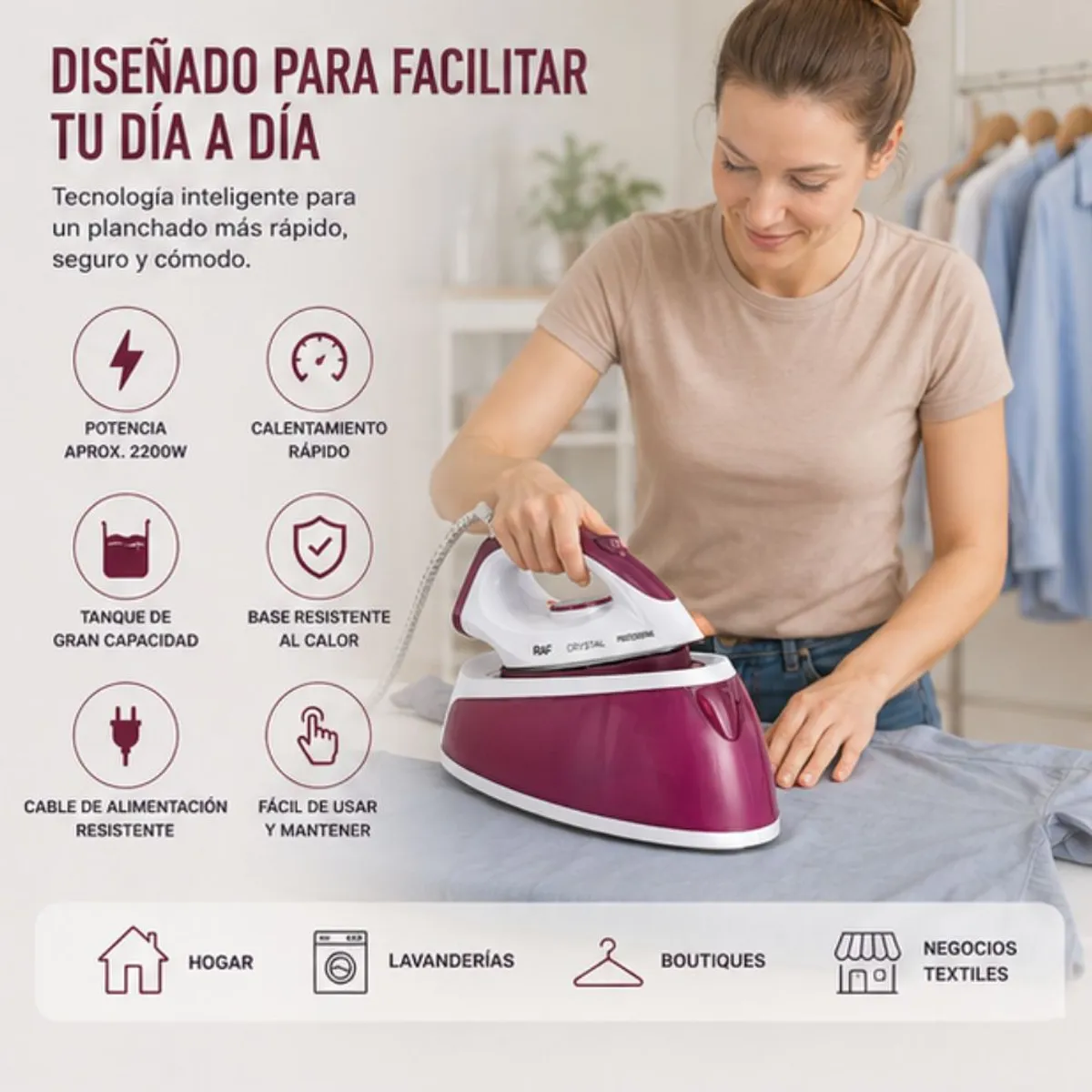 MOVI - Set de Planchado Profesional Vapor Continuo