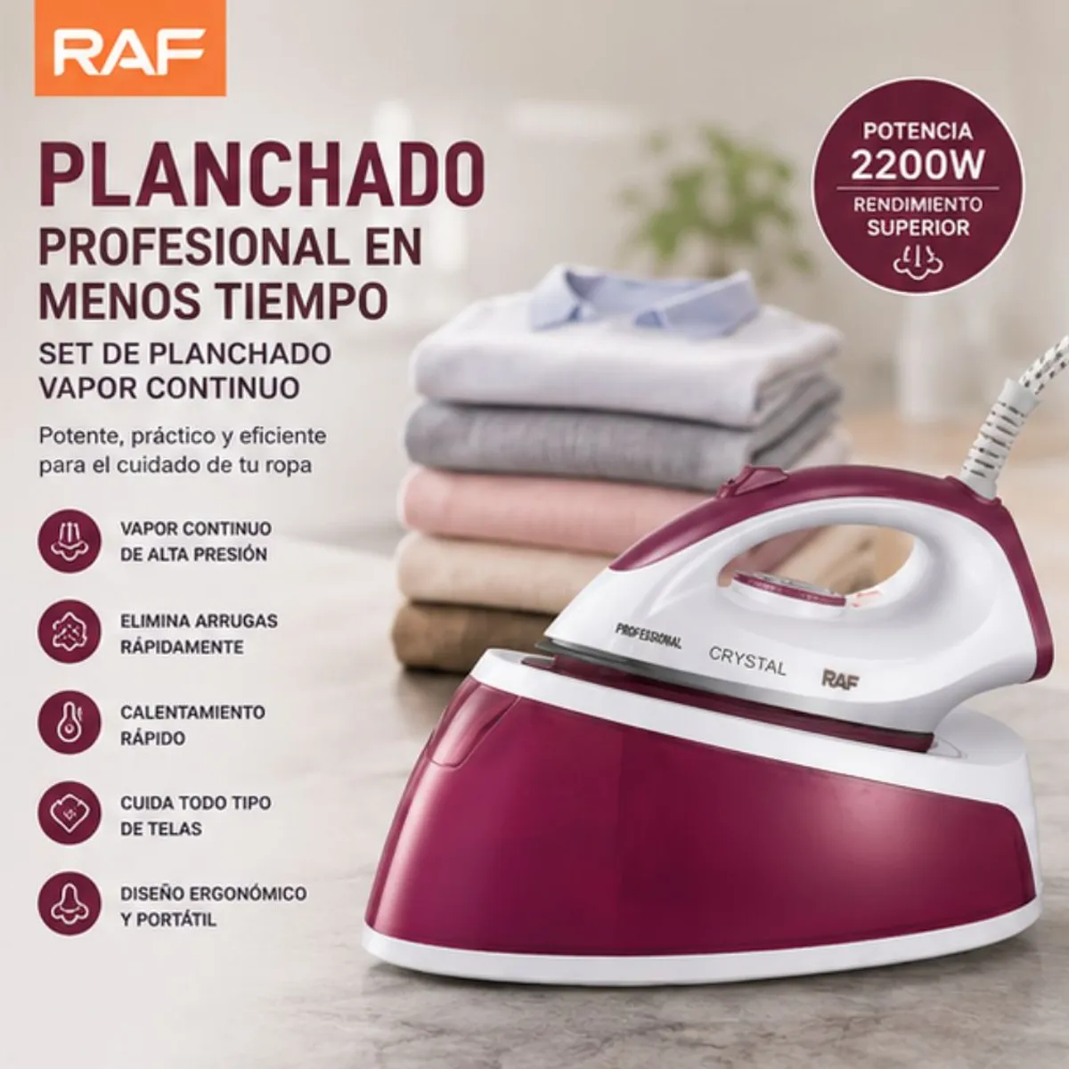 MOVI - Set de Planchado Profesional Vapor Continuo