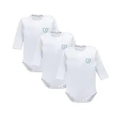 BAMBINO - Bodys Manga Larga 3 Pzs Bebé Algodón Blanco
