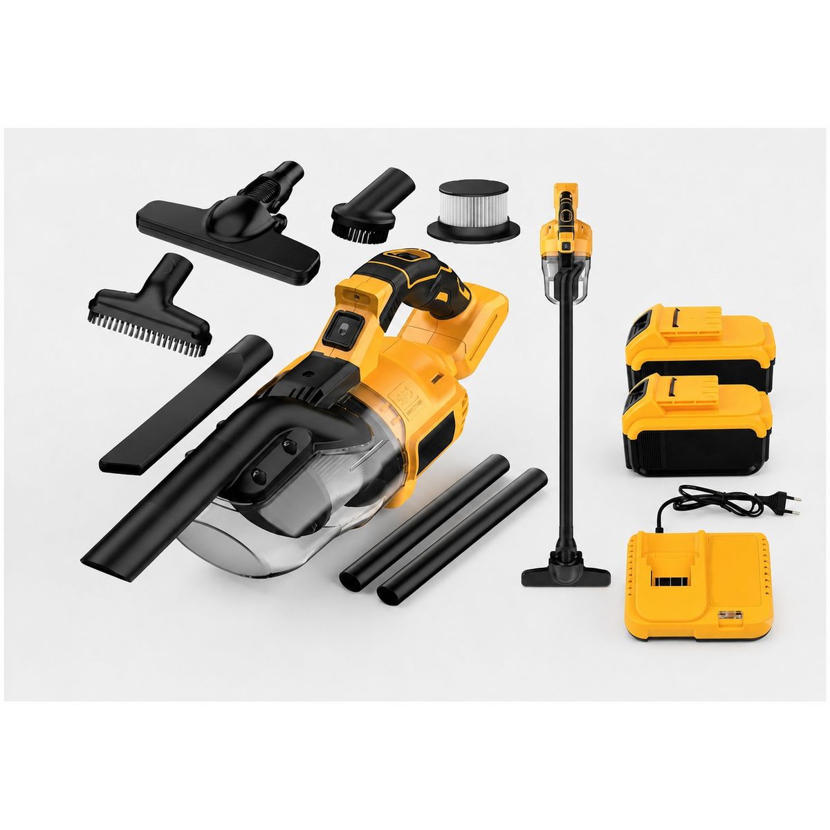 GENERICO - Aspiradora Inalámbrica de Mano de Alta Succión (Kit Completo con 2 Baterías + Cargador)