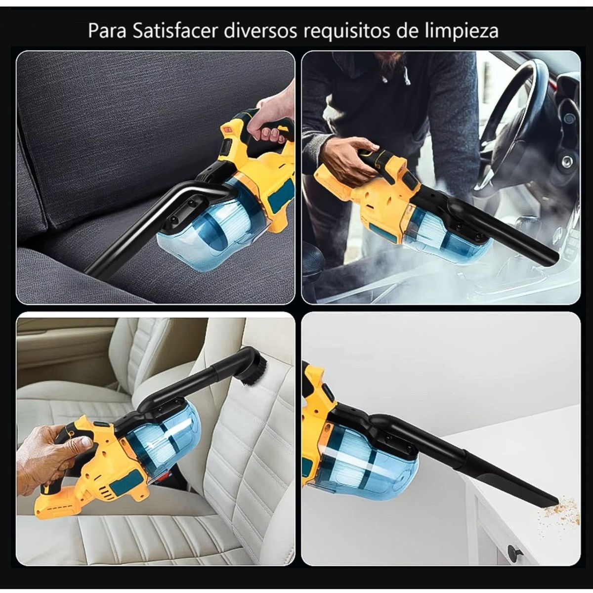 GENERICO - Aspiradora Inalámbrica de Mano de Alta Succión (Kit Completo con 2 Baterías + Cargador)