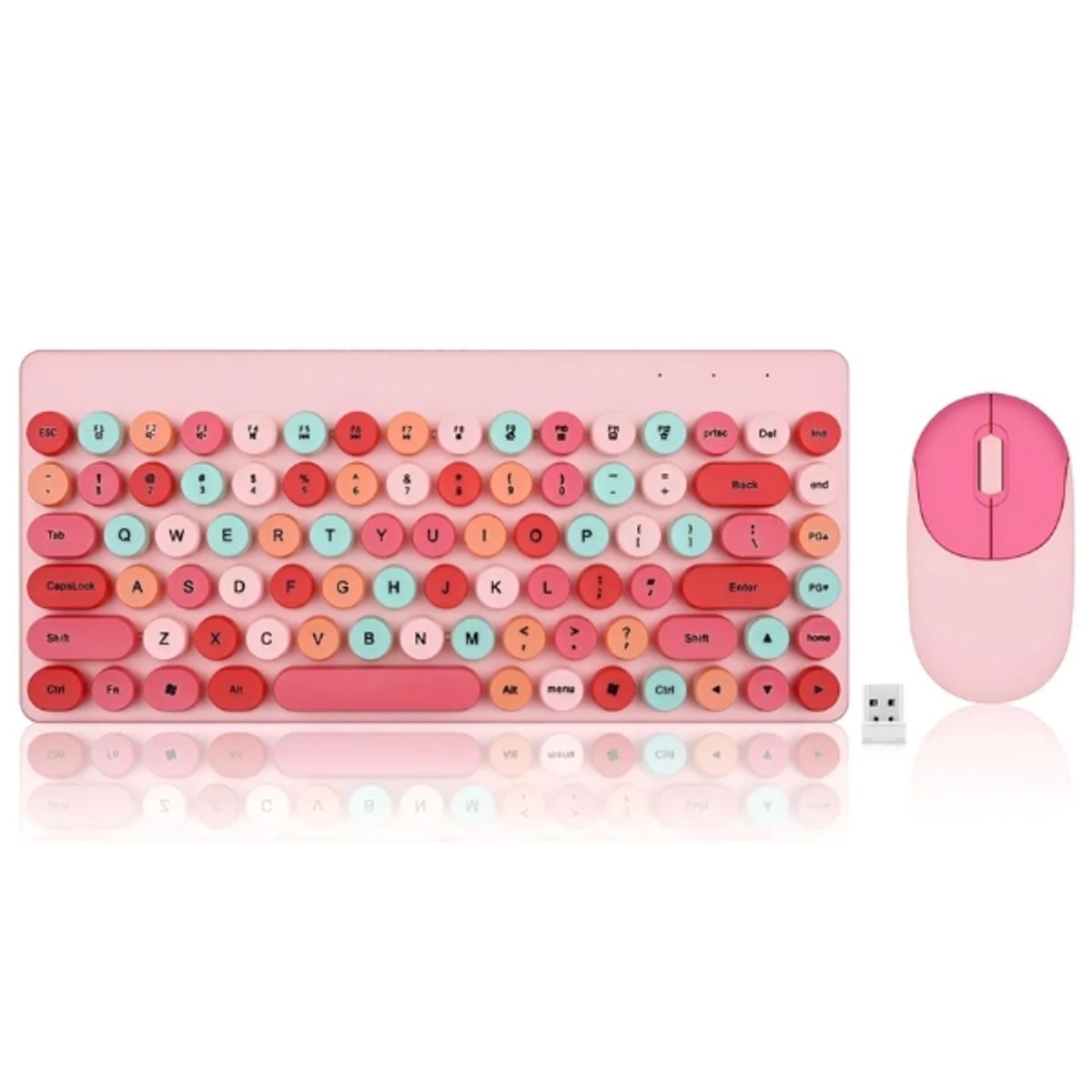 GENERICO - Kit Teclado + Mouse Español Yelandar - Q200 Inalámbrico - Rosado Gamer