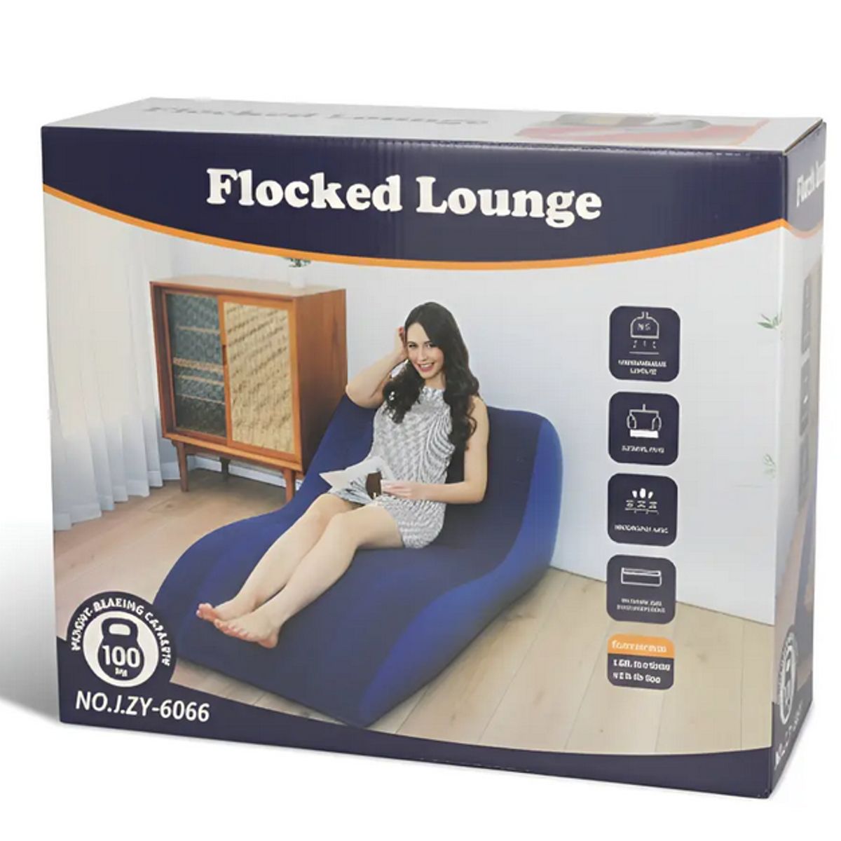 GENERICO - Silla Inflable Flocked Lounge Reclinable Cama Sofa Puff