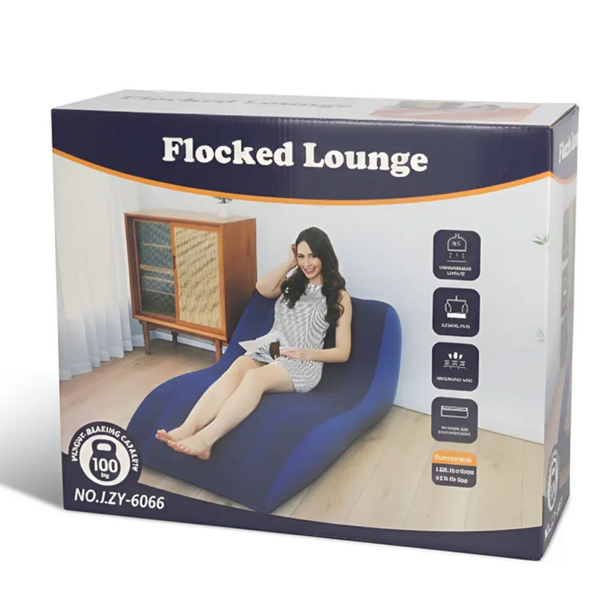 GENERICO - Silla Inflable Flocked Lounge Reclinable Cama Sofa Puff